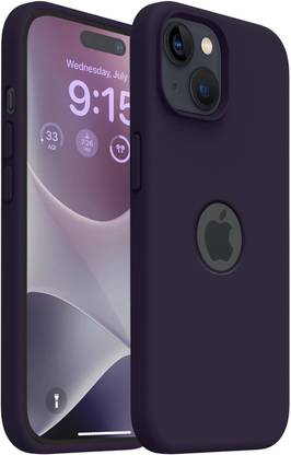 VONZEE Back Cover for Logo Cut Cover Compatible for iPhone 15 Plus Liquid Silicone 4 Layer Protective Covers