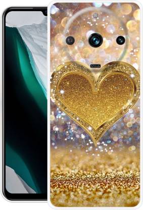 Indus Back Cover for realme 11 Pro Plus 5G, Golden, Glitter, Heart, Star, 288