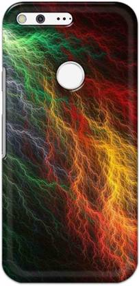 NDCOM Back Cover for Google Pixel Rainbow Lightning Printed