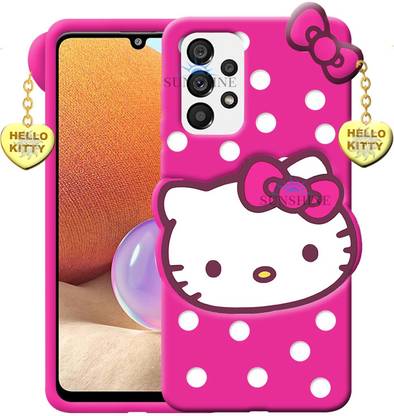 SUNSHINE Back Cover for Samsung Galaxy A32 Hello Kitty Mobile Back Cover| 3D Cute Kitty|with Heart Pendant