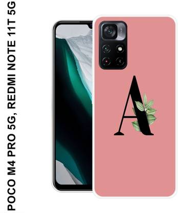 MOBECARE Back Cover for REDMI NOTE 11T 5G A, A LETTER, A WORD, A NAME, A ALPHABET, FLORAL A