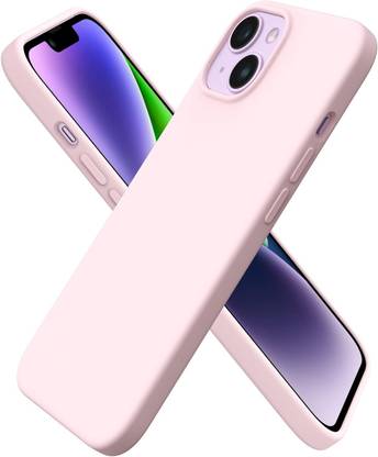 COPPAIRE Back Cover for iPhone 14 Case, Slim Liquid Silicone Rubber Case Protective Chalk Pink