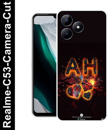 LUCKY MOBI.COM Back Cover for Realme C53, AH NAME, AH LOVE, AH ALPHABET, AH LETTER NAME