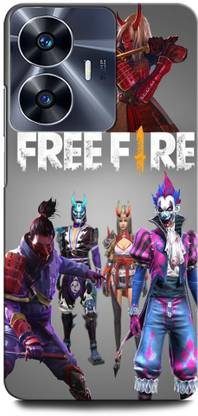 ORBIQE Back Cover for Vivo Y02 PUBGM416, ARMY, BADMASHBOY, GUN, FREEFIRE, JUEGO, GUN, METAL
