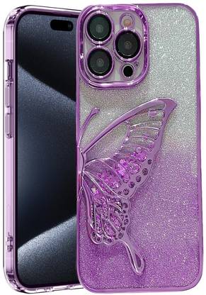 FIXTOTEL Back Cover for Apple iPhone 13 Pro, iPhone 13 Pro, Glitter Butterfly, Flexible