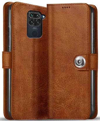 RiverForest Back Cover for Redmi Note 9, Leather Finish Flip Designer Button Magnet Closure, Case For Redmi Note 9