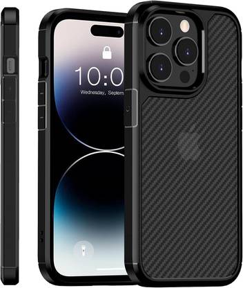 COPPAIRE Back Cover for iPhone 15 Pro 6.1" Case, Carbon Fiber Texture Translucent Shockproof Phone Cover