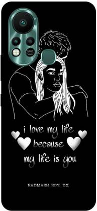 Rockyard Back Cover for Infinix Hot 11S, X6812, BLACK, LOVE, COUPLE, DESIGN, ART, BOY, GIRL