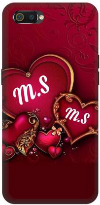 फोन waley.com Back Cover Realme C2 , RMX1941 ,MS, M LOVES, MS NAME, MS Love Printed के लिए