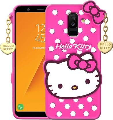 SUNSHINE Back Cover for Samsung Galaxy A6 Plus - Hello Kitty Case | 3D Cute Doll | Soft Girl Back Cover with Pendant