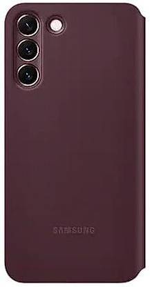 SAMSUNG Back Cover for Samsung Polycarbonate Galaxy S22 Plus 5G Smart Clear View Cover for Phone, Burgundy