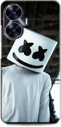 INDICRAFT Back Cover for Realme C55 MARSHMELLO, DJ, EDM, MUSIC, SMILEY, FUNNY