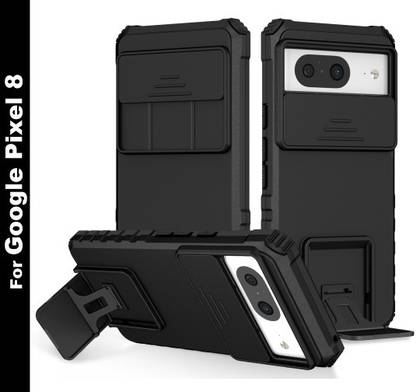 ShieldTech Back Cover for Google Pixel 8, Sliding Camera Shield & Stereoscopic Holder 360° Protection Phone Case