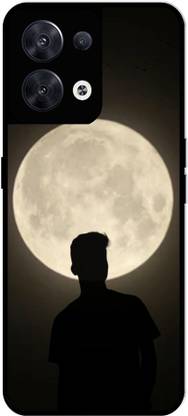 ZETREX Back Cover for OPPO Reno 8 5G On Glossy Metal Phone Cover | MOON WITH BOY