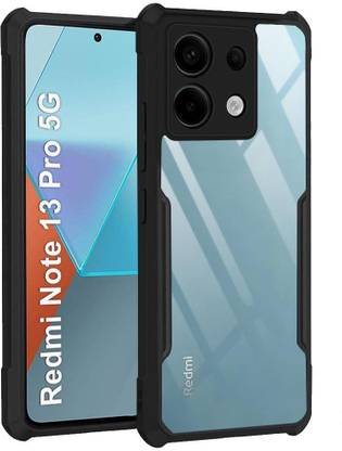 COVERHEAD Back Cover for Back Cover for Mi Redmi Note 13 Pro 5G (Transparent, Black,Pack of: 1)
