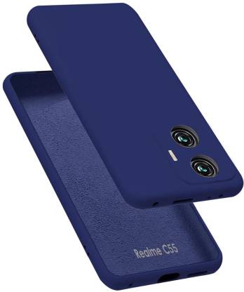 MOBIDEER Back Cover for Realme C55, Matte Rubberized Soft Silicone Protective Cloth Inside
