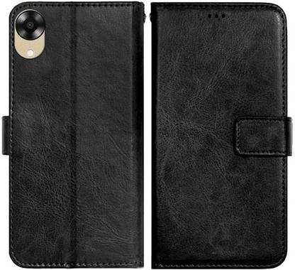 CaseDeal Flip Cover for Oppo A17K, CPH2471 Premium Leather Finish, with Card Pockets, Wallet Stand