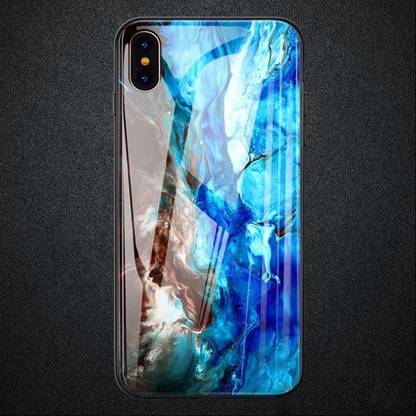 MILLION CASES Back Cover for Apple iPhone XR Soothing Sea Pattern Marble Glass Back Case