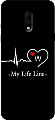 KHUWAL & SONS Back Cover for ONEPLUS 7 MY LIFE LINE W, LIFELINE, LOVE W, BLACK, HEART W