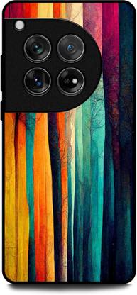 INDICRAFT Back Cover for OnePlus 12R (WALL, MANDALA, COLORFUL, ABSTRACT, PAINTING, WAVY )