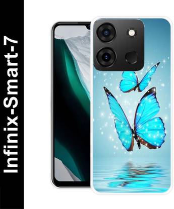 DEVLIYACASE Back Cover for Infinix Smart 7 BUTTERFLY, BEAUTIFUL BUTTERFLIES, BLUE BURRERFLY, GLITTER