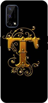 PICHKU Back Cover for Realme Narzo 30 Pro 5G,T, Golden, Name, Latter, Alphabet