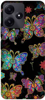 ADZIRE Back Cover for REDMI 12 5G, MZB0EQGIN, BUTTER, FLY, BLACK, COLORFUL, BUTTER, FLY