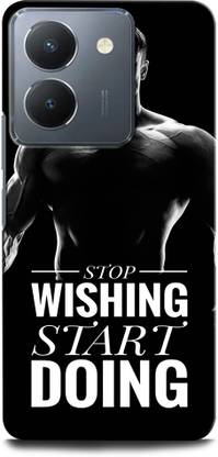ORBIQE Back Cover for Vivo Y36 GYM, FITNESS, WORKOUT, STOP WISHING START DOING