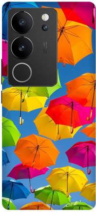 play fast Back Cover for vivo V29 5G, V2250, FLYING, UMBRELLA, COLORFULL
