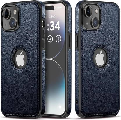 AmericHome Back Cover for Iphone 15 Plus Leather Slim Logo View