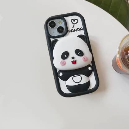 COVERLOGY Back Cover for iphone 13, iphone 14, iphone 15, white panda