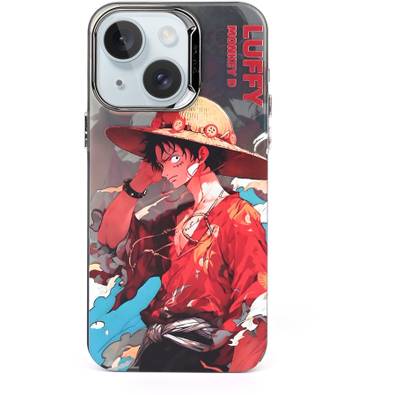 MS-Shield Back Cover for Apple iPhone 15, 3D Anime one piece Luffy Embossed Soft Back Case