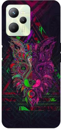 softcrash Back Cover for Realme C35 LOBOABSTRATO, LOBO, FACE, COLORIDO