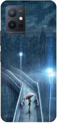 Bluvver Back Cover for Vivo Y75 5G, V2142 Printed Rainy Back Cover