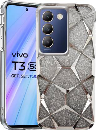 TERANCE Back Cover for Vivo T3 5G | Plating Bling Gradient Glitter Clear Soft TPU Silicone