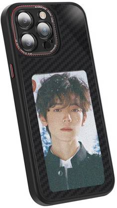Nik's World Back Cover for iPhone 15 Pro Smart NFC Customizable Display E-Ink DIY Carbon Fiber Texture Case