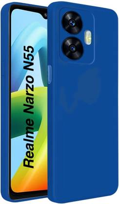 MobiLooks Back Cover for Narzo N55, Hybird Liiquid Silicone Soft Anti shock Case