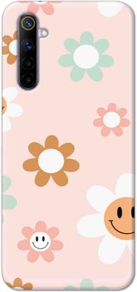 NDCOM Back Cover for Realme 6 Pro Smiling Flowers Printed Hard Case