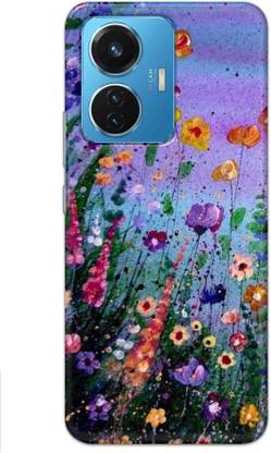 NDCOM Back Cover for iQOO Z6 44W Flowers Design Printed
