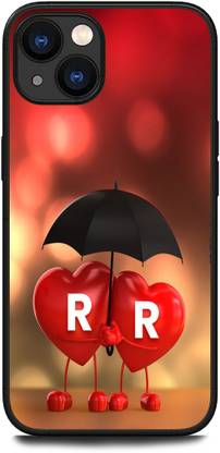 KEYCENT Back Cover for APPLE iPhone 13 R R, R LOVES R, R NAME, ALPHABET, RR LOVE, HART, BLUE