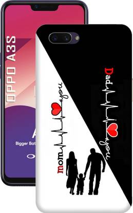Vojica Back Cover for OPPO A3s Printed Mom Dad Love, Mom&Dad Love Back Cover