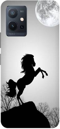 Bluvver Back Cover for Vivo Y75 5G, V2142 Printed Beautiful Horse Back Cover