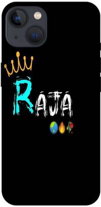 Royal Case Back Cover for APPLE iPhone 13 RAJA, KING, NAME LETTER, BLACK, TEXTURE, ART