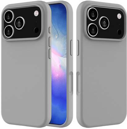 ArmourPro Back Cover for iPhone 17 Pro Max, Apple iPhone 17 Pro Max, Grey Solid Silicon Case