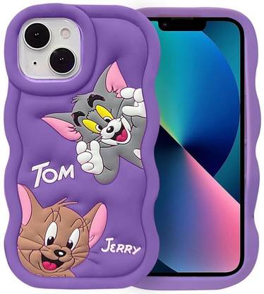 Mintzz Back Cover for Iphone 13 Cute Tom and Jerry Cartoon Cover, Soft Silicon Full Protective Case