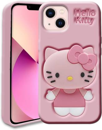 Ascensify Back Cover for Apple iPhone 13 Cute Hello Kitty Soft Case with Kitty Face Holder for Girls