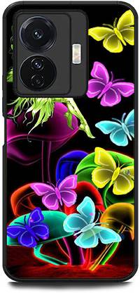 ORBIQE Back Cover for Vivo T1 Pro 5G BUTTERFLY, BEAUTIFUL BUTTERFLIES, BLUE BURRERFLY, GIRL