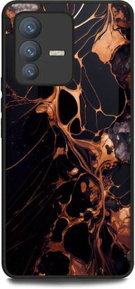 INDICRAFT Back Cover for Vivo V23 Pro 5G (MARBLE, BLACK GLOD, WAVY, ABSTRACT, STONE, WALL )
