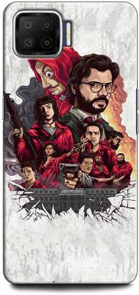 INDICRAFT Back Cover for OPPO F17 MONEY HEIST, PAPEL, PROFESSOR, SPANISH