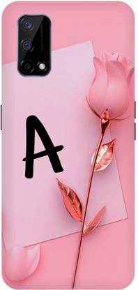 PICHKU Back Cover for Realme Narzo 30 Pro 5G,A, Pink, Rose, Alphabet, Latter, Design